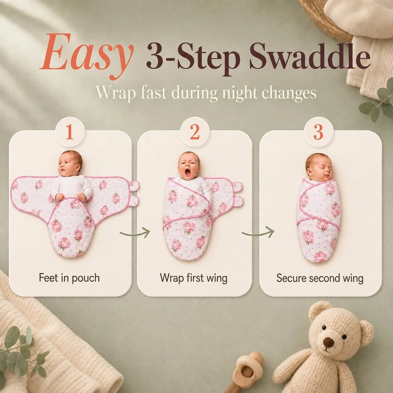 Bublo Baby Organic Preemie Swaddles 4-7 lbs | Gentle, Adjustable & Breathable for Premature Babies - view 7
