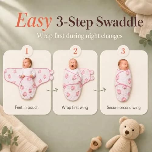 Bublo Baby Organic Preemie Swaddles 4-7 lbs | Gentle, Adjustable & Breathable for Premature Babies thumbnail 7