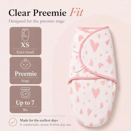 Bublo Baby Organic Preemie Swaddles 4-7 lbs | Gentle, Adjustable & Breathable for Premature Babies thumbnail 8