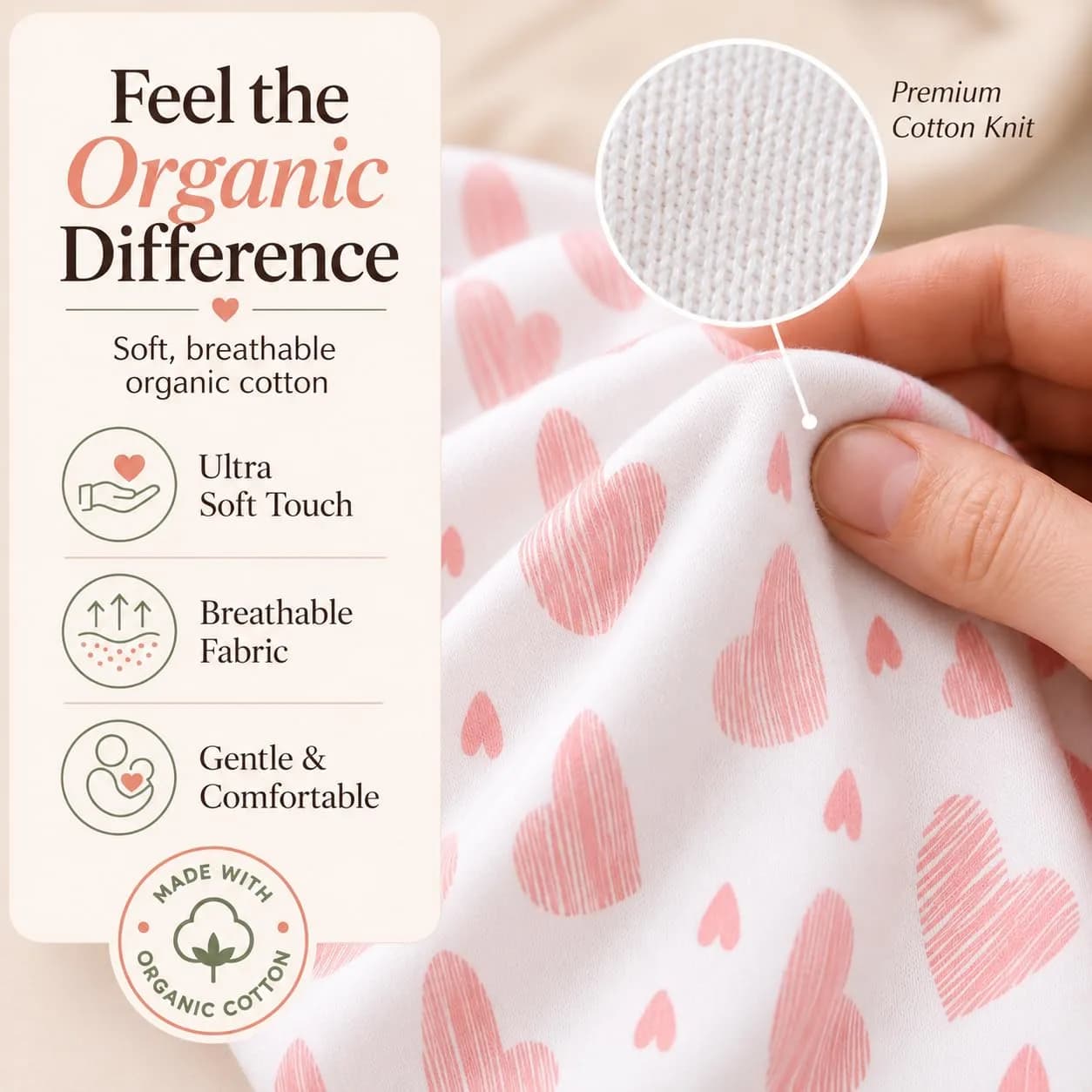 Bublo Baby Organic Preemie Swaddles 4-7 lbs | Gentle, Adjustable & Breathable for Premature Babies - view 3