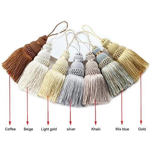 fenghuangwu Gold Tassel Key Tassels for DIY Crafts & Home Decor, 24.4 cm (9.6 Inch) Total Length | Pack of 2 thumbnail 3