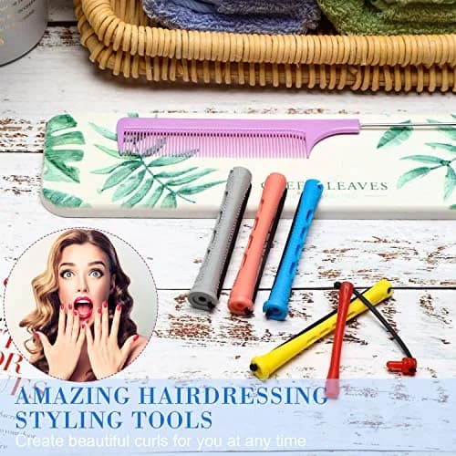 WILLBOND 60 Pcs Hair Perm Rods Set with Rat Tail Comb - Assorted Sizes for Short to Medium Hair thumbnail 6