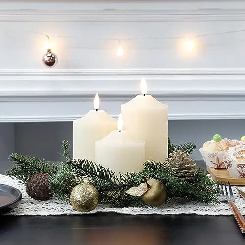 JHY DESIGN 3D Flameless Candles Set 4/5/6 inch High | Real Wax Battery Candles with Remote Timer thumbnail 7