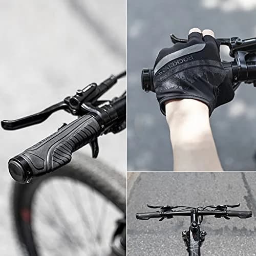 ROCKBROS Handlebar Grips Double Aluminum Clamp Lock Anti-Slip Red | Ergonomic MTB & BMX Grip thumbnail 5