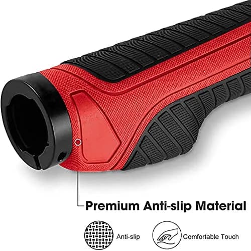 ROCKBROS Handlebar Grips Double Aluminum Clamp Lock Anti-Slip Red | Ergonomic MTB & BMX Grip thumbnail 3