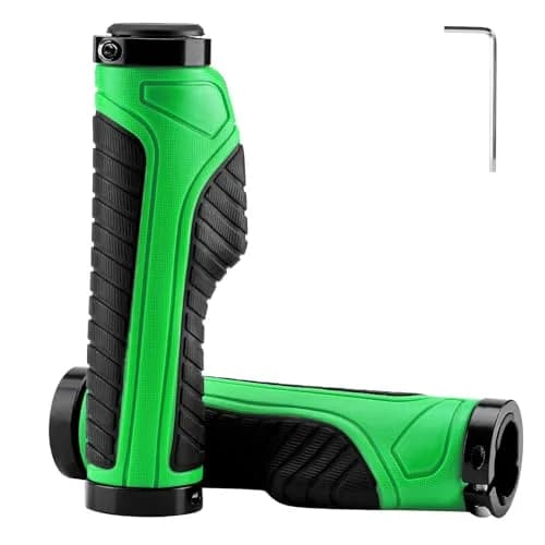 ROCKBROS Handlebar Grips Aluminum Lock-on Anti-Slip Green | Ergonomic MTB & BMX thumbnail 1