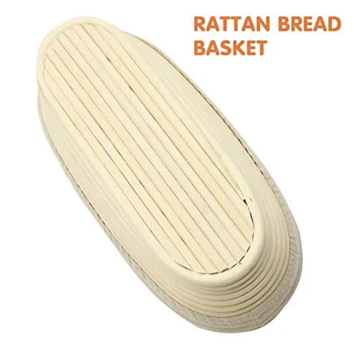 Stormshopping 10 Inch Oval Banneton Brotform Bread Dough Proofing Basket Set with Liner, 2-Pack | Artisan Bread Making for Home Bakers thumbnail 2