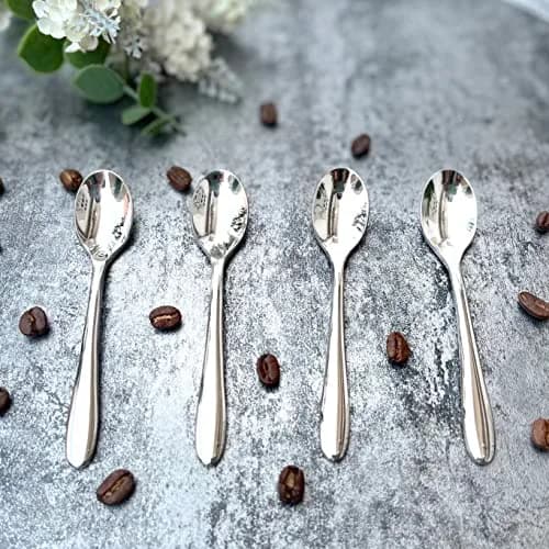 Pretihome Demitasse Coffee Spoon Set of 4, Espresso Dessert Small Tea Spoon 113mm (4.5") | Elegant Mirror Shining Appetizer Spoon thumbnail 1