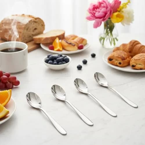 Pretihome Demitasse Coffee Spoon Set of 4, Espresso Dessert Small Tea Spoon 113mm (4.5") | Elegant Mirror Shining Appetizer Spoon thumbnail 7