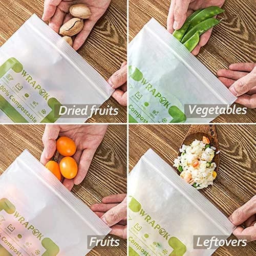 WRAPOK Compostable Snack Bags Small 100 Count | Biodegradable Freezer Storage thumbnail 6