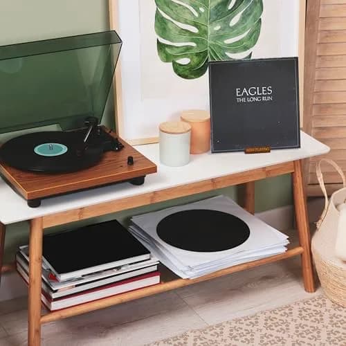 Heather & Willow Now Playing Vinyl Record Stand Walnut | Wooden Vinyl Record Holder Display for Albums & Turntables | 10.8 cm (4.29 in) Width thumbnail 7