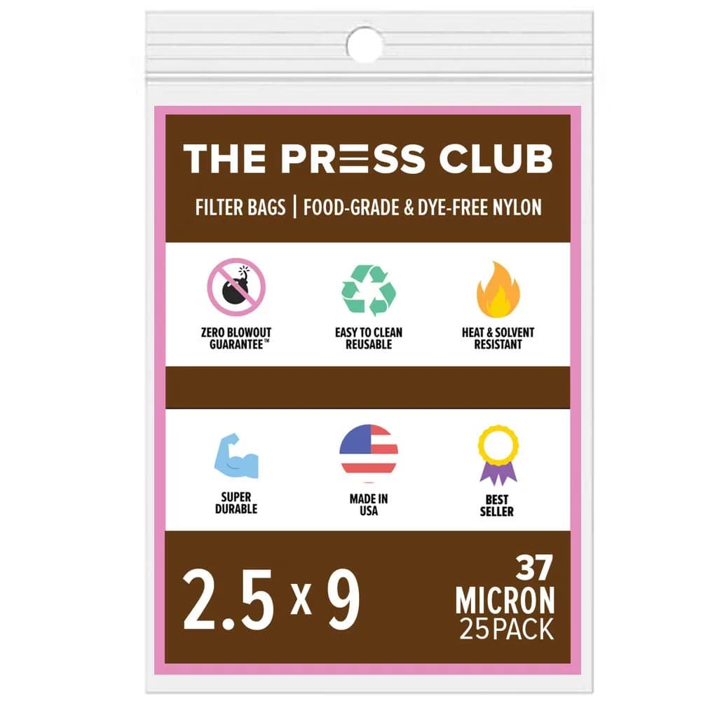 The Press Club 37 Micron 2.5" x 9" Premium Nylon Tea Filter Bags 25 Pack | Food-Grade & Reusable - main product image