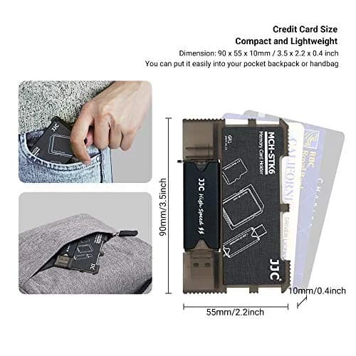 JJC 6-Slot Memory Card Holder Case with USB 3.0 Card Reader | Holds 4 Micro SD, 2 SD Cards thumbnail 4