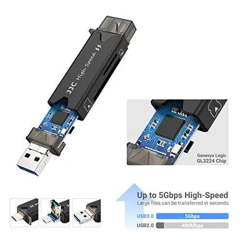 JJC 6-Slot Memory Card Holder Case with USB 3.0 Card Reader | Holds 4 Micro SD, 2 SD Cards thumbnail 2