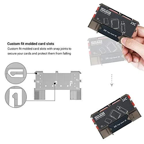 JJC 6-Slot Memory Card Holder Case with USB 3.0 Card Reader | Holds 4 Micro SD, 2 SD Cards thumbnail 3
