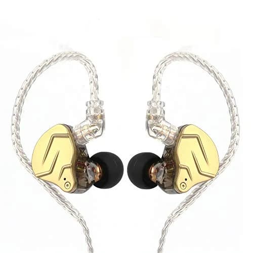 Linsoul KZ ZSN PRO X Hybrid Wired Earbuds with Mic, 10mm Dynamic + 1BA Drivers, 25 Ohm, 112dB/mW, 7-40kHz, 1.2m Cable, Gold thumbnail 1