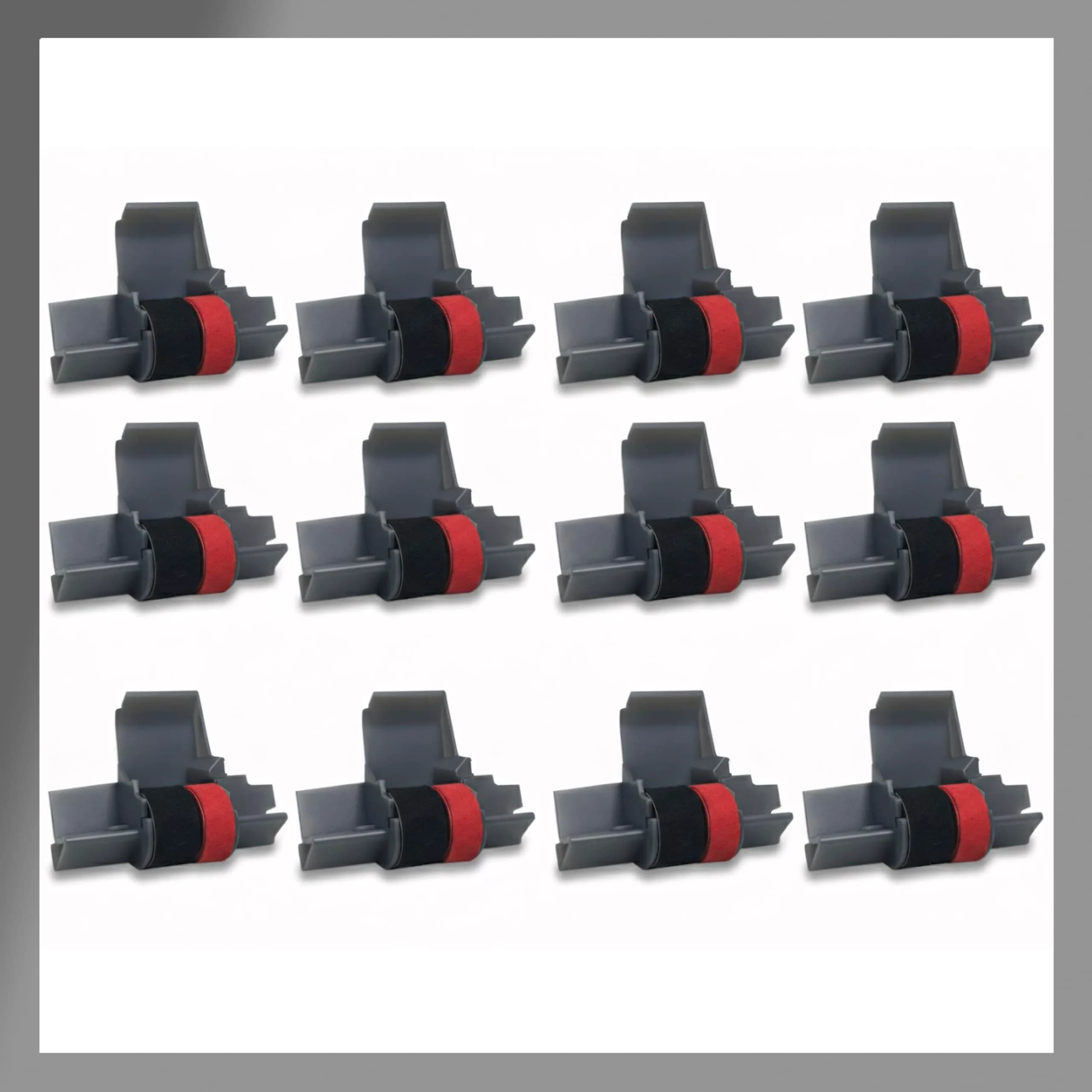 Pokanic IR-40T Black & Red Ink Roller Ribbon Cartridge 12 Pack | Dual-Color Replacement for Calculators & Cash Registers