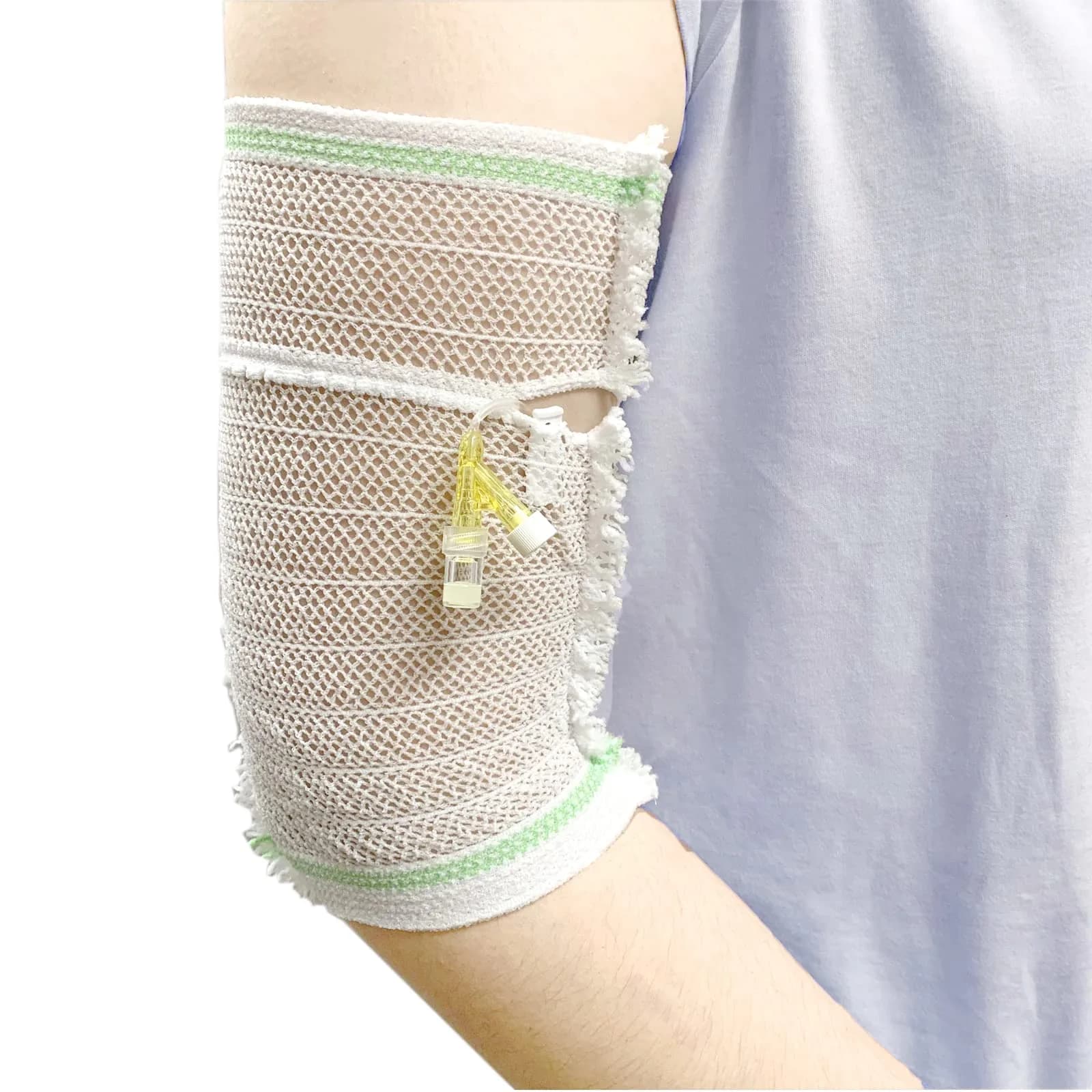 CHOYTONG PICC Line Cover Sleeve for Children Age 5-10, Beige, 3.3"x5.2" (L) | Breathable Elastic Net Arm Protector