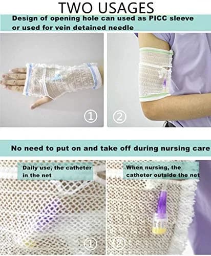 CHOYTONG PICC Line Cover Sleeve XL | Breathable, Ultra-Soft, Elastic Net Arm Protector thumbnail 2