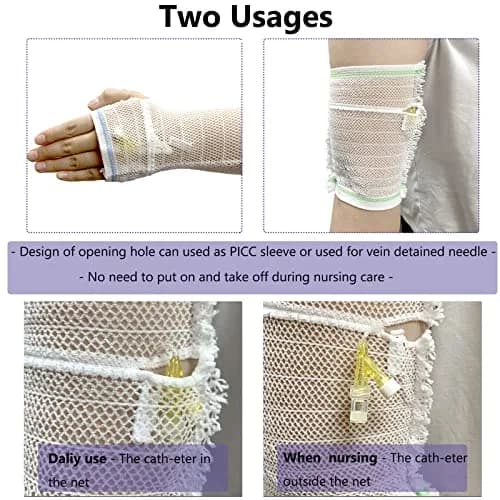 CHOYTONG PICC Line Cover Sleeve for Toddlers Age 1-2, Elastic Net, 2.2cm x 13.2cm (S) | Breathable Arm Protector thumbnail 3