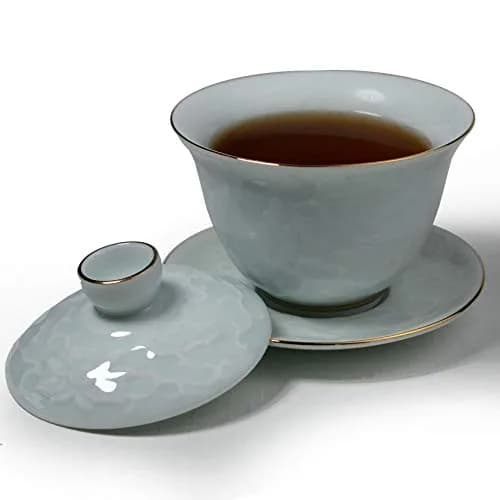 YXHUPOT Gaiwan Chinese Sancai 6oz Tea Set with Gold Wire Porcelain | Traditional Chinese Tea Ceremony thumbnail 2