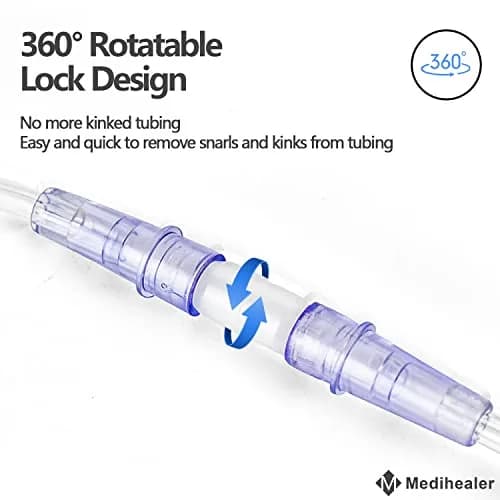 Medihealer 5 Packs Tubing Swivel Connectors | Kink-Resistant Oxygen Fittings for Home Use thumbnail 2