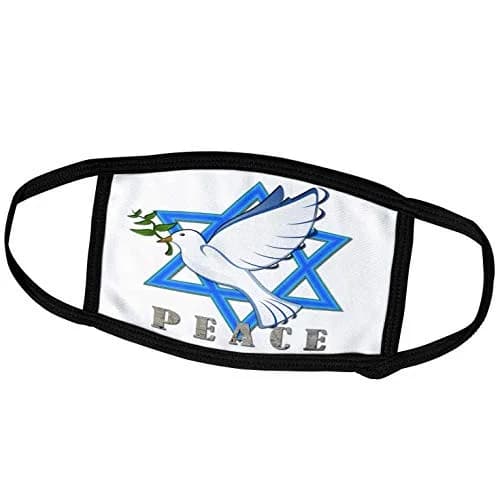 3dRose Face Mask - Star of David Love Israel | Lightweight, Reusable, Custom Print (6.3 x 4.0-inch) thumbnail 1