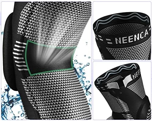 NEENCA Knee Brace for Knee Pain Relief, Compression Knee Sleeves with Patella Gel Pad & Side Stabilizers, Medical Grade Support for Weightlifting, Running, Arthritis, Meniscus Tear (Medium, Black) thumbnail 4