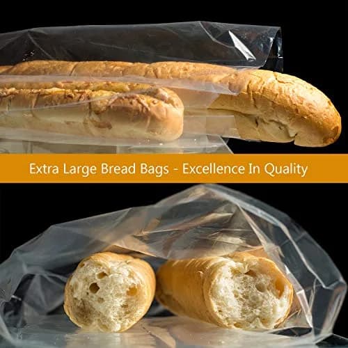 Morepack Plastic Bread Bags 22x6x10 in 100 Pcs | Keep Bread Fresh & Longer thumbnail 5