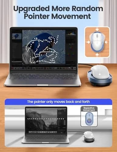 Vaydeer Mouse Jiggler Mover with Switch & USB Port 130mm (5.12 inches) | Keeps Computer Awake thumbnail 4