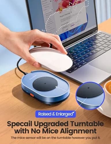 Vaydeer Mouse Jiggler Mover with Switch & USB Port 130mm (5.12 inches) | Keeps Computer Awake thumbnail 3