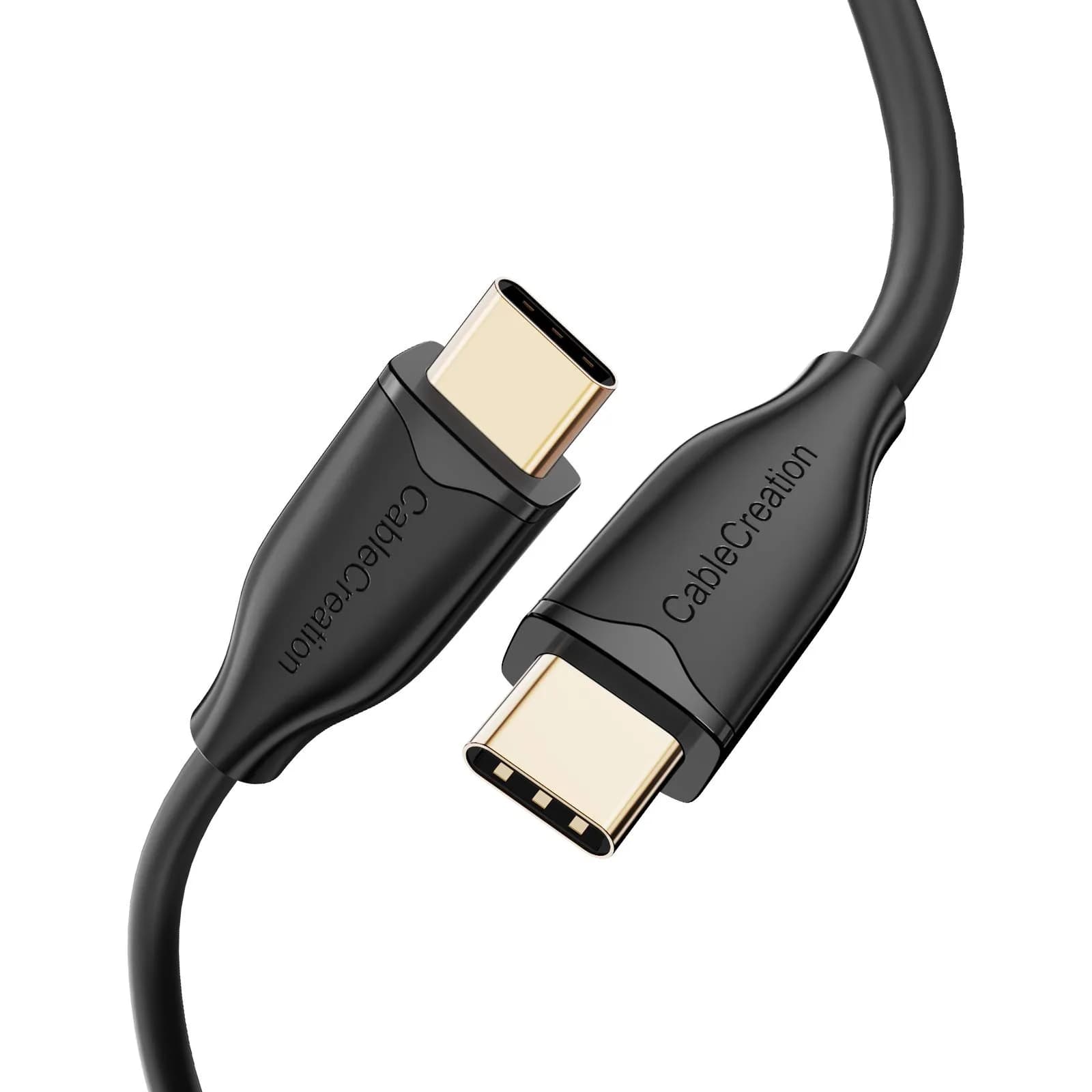 CableCreation Short USB C to USB C Cable 0.24m (0.8ft) | 60W Fast Charging & 480Mbps Data Sync — Black