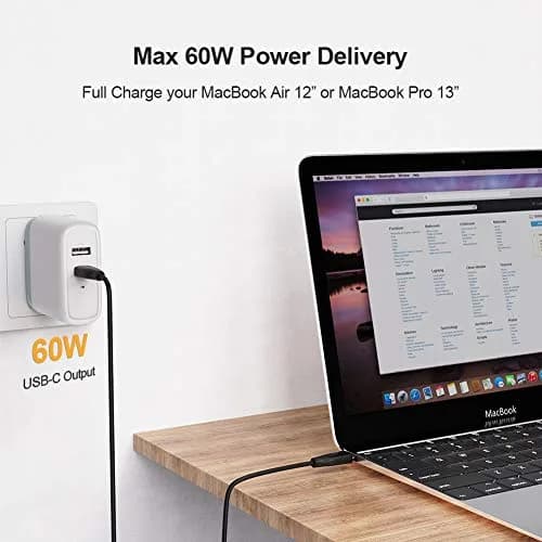 CableCreation USB C to C Cable 2m (6.6ft) 60W Fast Charging | Black thumbnail 3
