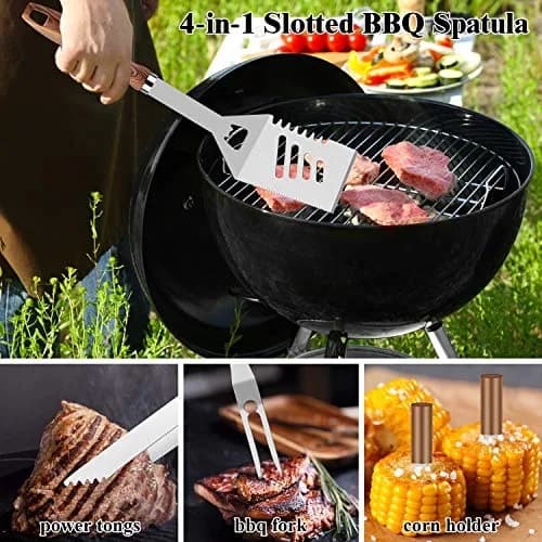 ROMANTICIST 23-Piece Heavy Duty Grilling Tool Set with Meat Claws & Canvas Bag | Stainless Steel BBQ Accessories thumbnail 5