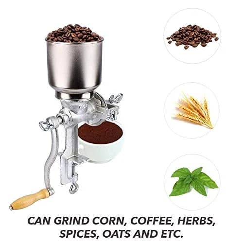 Killer's Instinct Outdoors Grain Mill Iron Grinder Manual Food Grinder Hand Crack with High Hopper | Heavy Duty Cast Iron, Adjustable Grind thumbnail 5