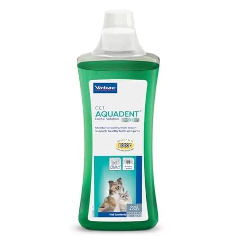 Virbac C.E.T. Aquadent Fr3sh Dental Solution for Dogs & Cats, 250 ml | Natural ingredients for fresh breath thumbnail 1