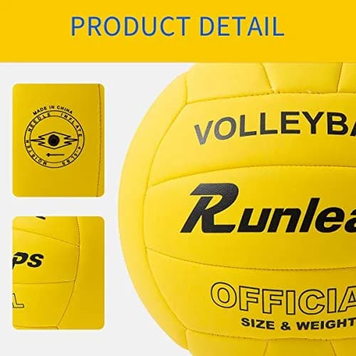 Runleaps Official Size 5 Volleyball 280g (8.2in Diameter) | Waterproof Indoor Outdoor PU Leather thumbnail 6