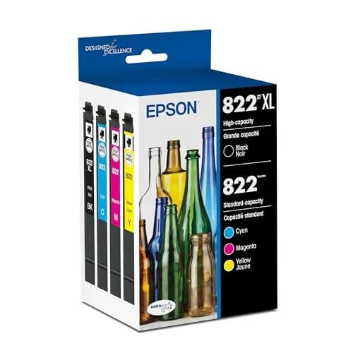 Epson 822 DURABrite Ultra Ink High Capacity Black & Standard Color Combo Pack | 300 Pages Black thumbnail 1
