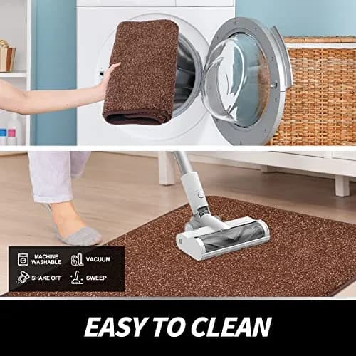 LINLA Camel Coffee Doormat 24x59 Inches | Super Absorbs Mud & Dirt, Indoor Area Rug thumbnail 6