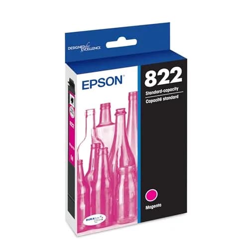 Epson 822 Genuine Ink Magenta Cartridge | Fast-Drying Pigment Ink for High-Speed Printing thumbnail 1