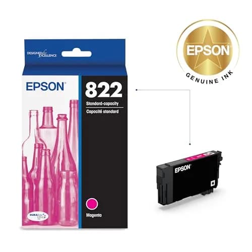 Epson 822 Genuine Ink Magenta Cartridge | Fast-Drying Pigment Ink for High-Speed Printing thumbnail 2