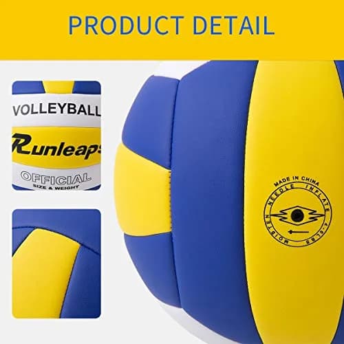 Runleaps Official Size 5 Volleyball 20.8 cm (8.2 in) | Indoor Outdoor PU Leather thumbnail 7