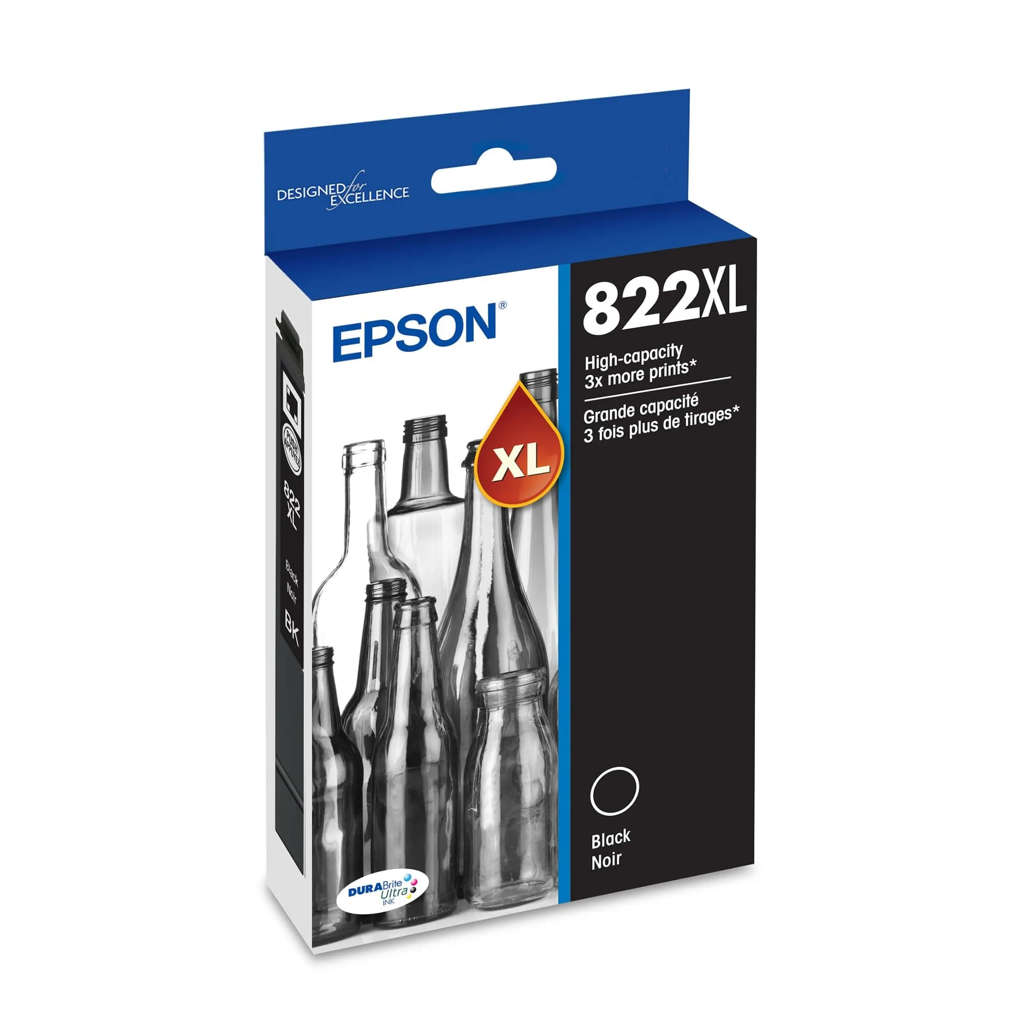 Epson 822 Genuine Standard Capacity Black Ink Cartridge T822120 | Page Yield 260 Pages — Black