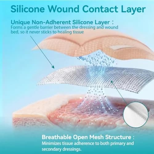 Dimora Silicone Wound Contact Layer 10 pcs | Non-adhering, Transparent, 7.5cm x 10cm thumbnail 2