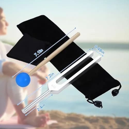 DRELD 432 Hz Tuning Fork for Healing, Relaxing, Meditation, Chakra Strengthening | Alloy & Silicone thumbnail 2