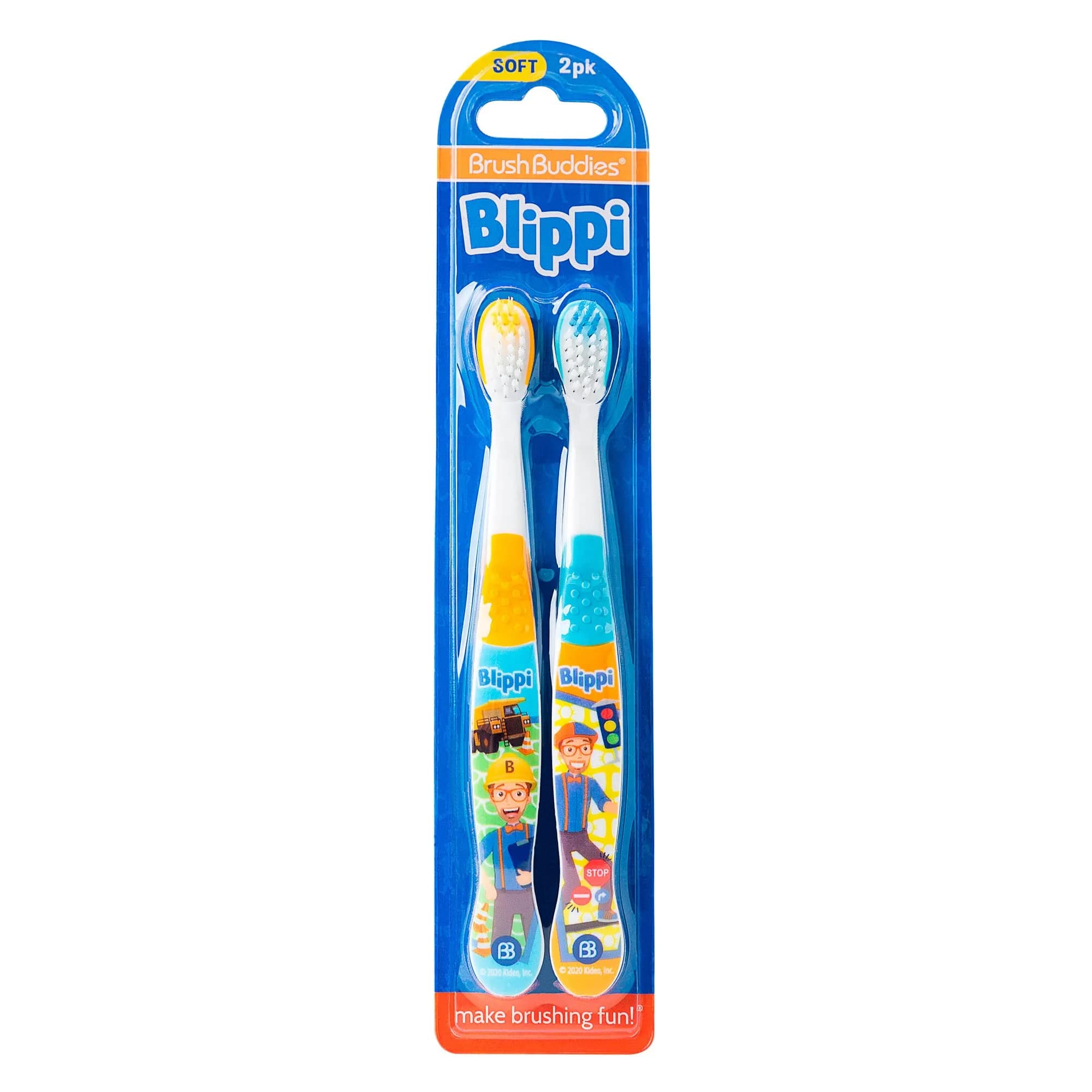 Brush Buddies Blippi Kids Toothbrushes 2PK | Soft Bristles Small Head for Toddlers 2+ Years - main product image