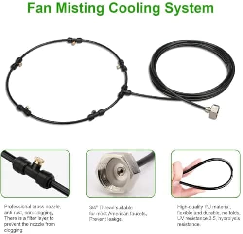 LANDGARDEN Outdoor Misting Fan Kit 5.9M (19.36FT) | Cools Patios in Indian Summer Heat thumbnail 5