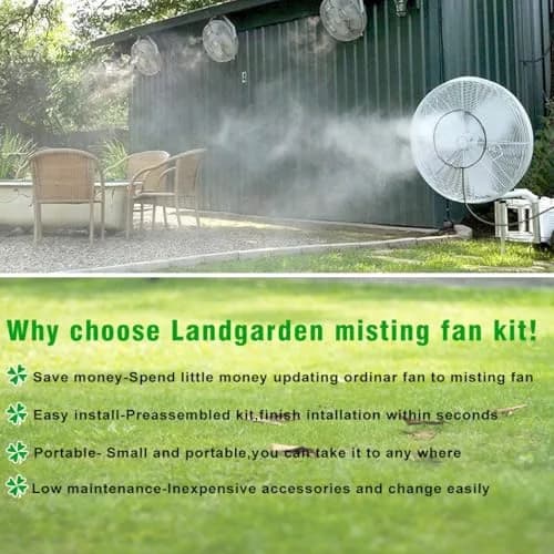 LANDGARDEN Outdoor Misting Fan Kit 5.9M (19.36FT) | Cools Patios in Indian Summer Heat thumbnail 4