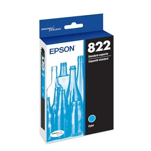 Epson 822 Cyan Ink Cartridge | High-Speed Pigment Ink for Epson Printers thumbnail 1