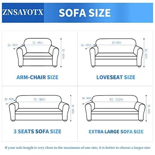 ZNSAYOTX 1 Piece Jacquard Couch Cover for 3 Cushion Sofa | High Stretch Furniture Protector Light Grey thumbnail 6
